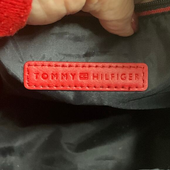 Tommy Hilfiger Classic Mini Backpack Purse Black Pink Cream Stripes - Picture 10 of 11